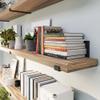 Wallniture Forte 72" Long x 9.25" Deep Floating Wall Shelves, Book Shelves Wall Mount, Wooden Shelf for Living Room, Kitchen, Pantry and Office Decor, Set of 3, Burnt Finish, Real Wood view 2