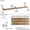 Wallniture Forte 72" Long x 9.25" Deep Floating Wall Shelves, Book Shelves Wall Mount, Wooden Shelf for Living Room, Kitchen, Pantry and Office Decor, Set of 3, Burnt Finish, Real Wood view 3