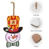 Christmas Snowman Wooden Sign, 13.8x8.7 Inch Spanish Flag Pattern Printed Wooden Plaque with Rope 8.1 Inch, Christmas Party Decoration, Ideal Christmas Gift for Family And Friends view 2