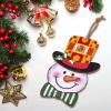Christmas Snowman Wooden Sign, 13.8x8.7 Inch Spanish Flag Pattern Printed Wooden Plaque with Rope 8.1 Inch, Christmas Party Decoration, Ideal Christmas Gift for Family And Friends view 3
