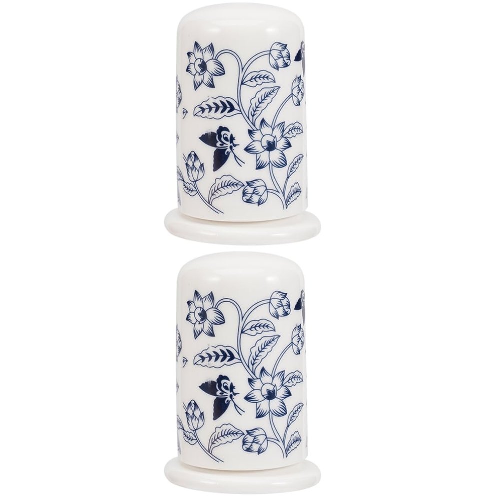 OKUMEYR 2pcs Toothpick Holder Dispenser White Ceramic Jar Dental Tool Home Decor Airtight Storage Box