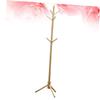 DECHOUS Wooden Coat Rack Tree Stand 6 Hooks Freestanding Natural Wood Clothes Hanger for Coats Hats and Bags Easy Assembly for Home and Office view 4