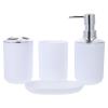 Plastic Bathroom Accessory Set, Lotion Bottle, Cup and Soap Tray view 1