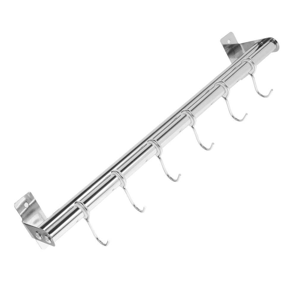 BEBEMOKO Modern Kitchen Mounted Pot Pan Hanger Double Bar Design Rustproof Stainless Steel Holder Rack Random Style