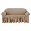 CACXKEP Sofa Slipcover Washable Stretch Universal 3 Cushion Couch Covers for Sofa 1 Piece Furniture Covers for Sofa and Loveseat with Skirt,Oatmeal,2 Seater view 1