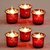 Hosley Set of 6 Metallic Antique Red Glass Tealight Candle Holders  Vintage Votive Holders for Weddings, Home Dcor, Parties, Reiki, Spa, and Garden Lighting Elegant Centerpiece & Gift view 1