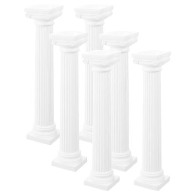 Amosfun Mini Roman Columns 6Pcs 1.26 Inch Square Resin Pillars for Home Photo Booth Props Wedding Party Decorations