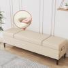 Storage Ottoman Bench Leather Upholstered Bedroom Bench with Large Storage Space Entryway Shoe Bench with Seat Cushion and Metal Legs for Living Room, Hallway view 4