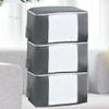 VGHDXXNNHA Clothes Storage BagBedding Storage 3pcs Large Storage Bags Clothes with Zips, Storage Bag Breathable Fabric Storage Bags with Clear Windows(A Grey) view 1