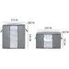 VGHDXXNNHA Clothes Storage BagBedding Storage 3pcs Large Storage Bags Clothes with Zips, Storage Bag Breathable Fabric Storage Bags with Clear Windows(A Grey) view 2