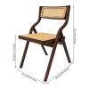 Oiveinya Rattan Armchair,Mid Century Modern Accent Dining Chair,Folding Chair Rattan Reading Chair for Living Room Bedroom Reataurant view 3