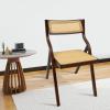 Oiveinya Rattan Armchair,Mid Century Modern Accent Dining Chair,Folding Chair Rattan Reading Chair for Living Room Bedroom Reataurant view 4