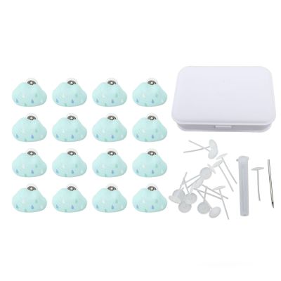 Miriam Song 16pcs Duvet Pin Prevent Quilt Shifting - Detachable Cloud Shape Comforter Button Clips for Quilt, Cushions, Curtains (Green)