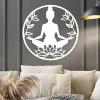 Metal Zen Wall Decor, Buddha Wall Decor, Lotus Wall Art, Buddhist Wall Hanging, Wall Decorations for Living Room, Bedroom, Yoga Studio view 4