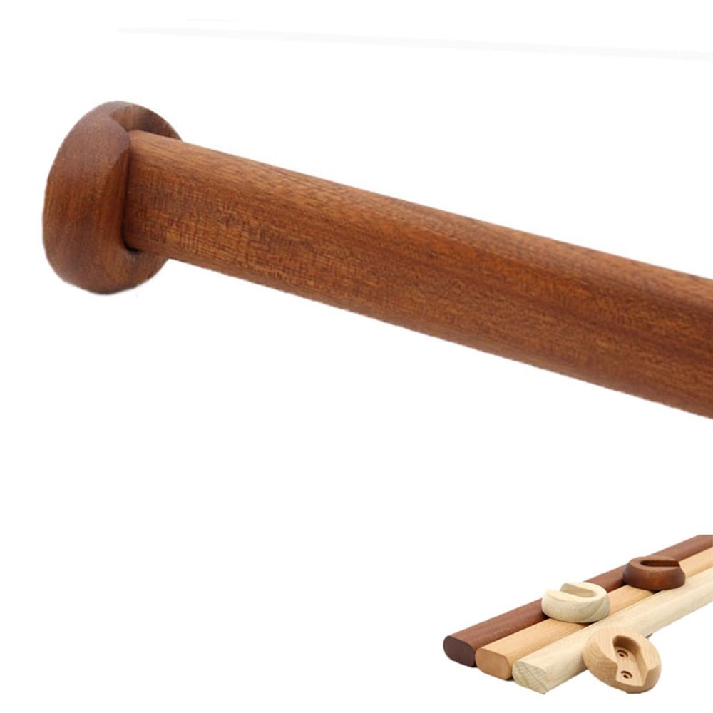 1pcs Wooden Oval Wardrobe Closet Rod for Hanging Clothes Premium Closet Pole Wardrobe Cross- bar Clothes Hanging Rods Polished Natural Beech Wardrobe Closet Rod for Closet Storage(Sapele,120cm/47.2Inc