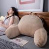 GPPYMX Reading Pillow for Bed Sitting Up,Flannel Back Pillow for Bed Sitting up with Arms and Pockets & Washable Cover,Soft Back Support(Khaki, 27.6x17.7 in) view 2