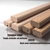 1pcs Wooden Oval Closet Rod for Hanging Clothes Heavy Duty Closet Pole Wardrobe Cross- bar Clothes Hanging Rods Polished Natural Beech Wood Wardrobe Closet Rod with End Supports(Beech,110cm/43.3Inch) view 2