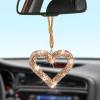 BFXM Bling Heart Car Hanging Accessories, Golden Bling Rear View Mirror view 1