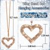 BFXM Bling Heart Car Hanging Accessories, Golden Bling Rear View Mirror view 2