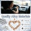 BFXM Bling Heart Car Hanging Accessories, Golden Bling Rear View Mirror view 3