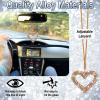 BFXM Bling Heart Car Hanging Accessories, Golden Bling Rear View Mirror view 4