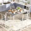 DKLGG Dining Room Table Set for 4 Farmhouse 5 Piece Dining Table Set, Small Kitchen Table Set for 4 for Kitchen and Dining, Apartment (Grey) view 3