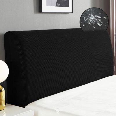 ZYANLING Stretch Headboard Cover Queen King Full Size Waterproof, Stretch Bed Headboard Slipcover Anti Slip Dustproof Protector Cover for Bedroom Decor (Black,Full:120cm/47in)