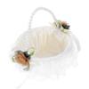 Unomor Wedding Flower Girl Basket Bowknot Decor Elegant Satin Petal Holder for Ceremony for Weddings and Special Events Versatile Floral Basket for Flower Girls view 1