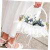 Unomor Wedding Flower Girl Basket Bowknot Decor Elegant Satin Petal Holder for Ceremony for Weddings and Special Events Versatile Floral Basket for Flower Girls view 3