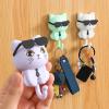 Aramox Cat Hooks, Cartoon Cat Wall Hook with Sunglasses, Self Adhesive Cat Key Holder. Organize Keys, Bags, Hats, Jackets. Cat Hooks for Bedroom, Bathroom, Entryways view 3