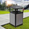 QUNNYINE Outdoor Trash Can Garage Waste Container with Removable Inner Bucket Stainless Steel Trash Can,Large Capacity 143L Commercial Garbage Enclosure for Indoor and Outdoor view 2