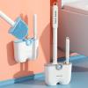 Toilet Brush & Holder Set, Light Gray & Dark Gray, Silicone Bristle with Cleaning Brush for Deep Cleaning, Modern Design Bathroom Accessories view 4
