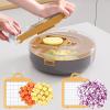 14-in-1 Vegetable Chopper Draining Vegetable Cutter with Stainless Steel Blades Efficient Cutting Food-grade Plastic Kitchen Gadget for Fruits Vegetables Garlic Onion Orange view 4