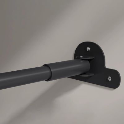 Elitix Angled Wall Closet Rod System Bracket, Adjustable Support Bracket for Wardrobe, Curtain Rod Holders for The Wall Bathroom, Need Drilling(Black,70-120cm(27"-47"))