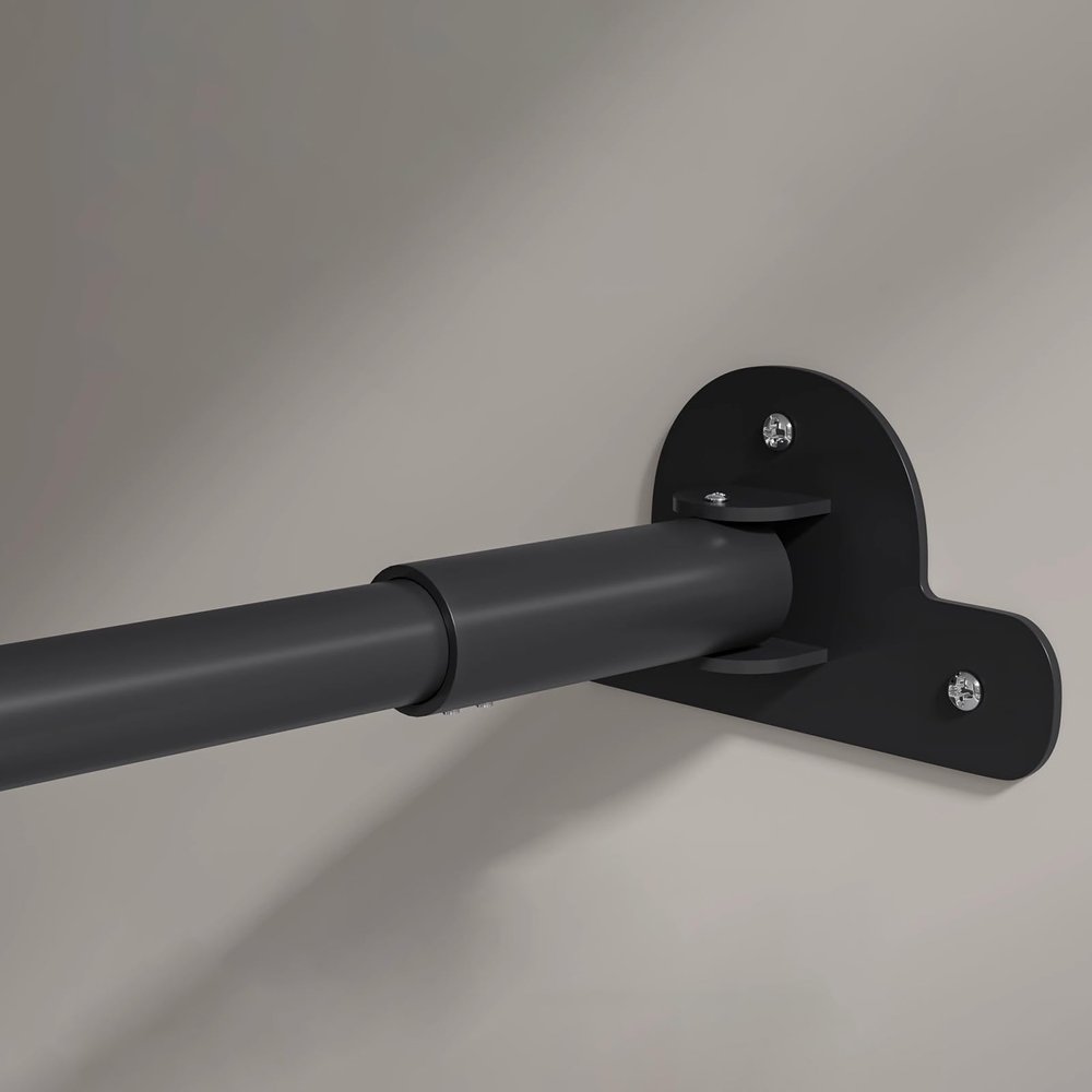 Elitix Angled Wall Closet Rod System Bracket, Adjustable Support Bracket for Wardrobe, Curtain Rod Holders for The Wall Bathroom, Need Drilling(Black,70-120cm(27"-47"))