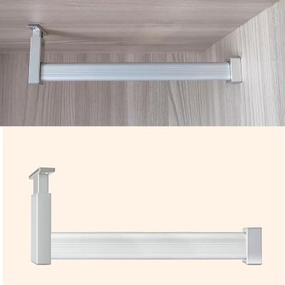 Elitix Closet Support Bracket L Shape, Drilling Wardrobe Hanging Rod for Organizer, Retail Store Clothing Display Rack for Wall Clothes Hanger Rail(Silver,60cm(23 5/8"))