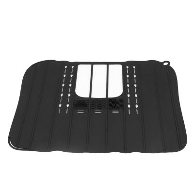 Foldable Sink Cover, 21.26x16.14in Heat Silicone Makeup Brush Mat Organizer with Hooks and Drainage Holes, Sink Organizer Countertop for Beauty Tools
