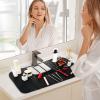 Foldable Sink Cover, 21.26x16.14in Heat Silicone Makeup Brush Mat Organizer with Hooks and Drainage Holes, Sink Organizer Countertop for Beauty Tools view 2
