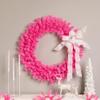 Artificial Pine Christmas Wreath - 36" - Pink - Unlit view 2