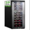 Nutrichef 24 Bottle Wine Fridge - Dual Zone Wine Chiller, Adjustable Temperature 41F to 64F, Ultra Quiet Operation, Free Standing Wine Cooler For Home, & Office, 39 x 11 x 26 IN (Black) view 1