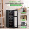 Nutrichef 24 Bottle Wine Fridge - Dual Zone Wine Chiller, Adjustable Temperature 41F to 64F, Ultra Quiet Operation, Free Standing Wine Cooler For Home, & Office, 39 x 11 x 26 IN (Black) view 2