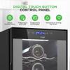 Nutrichef 24 Bottle Wine Fridge - Dual Zone Wine Chiller, Adjustable Temperature 41F to 64F, Ultra Quiet Operation, Free Standing Wine Cooler For Home, & Office, 39 x 11 x 26 IN (Black) view 4