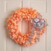Northlight Pre-Lit Flocked Pine Artificial Christmas Wreath - 24" - Orange - Clear Lights view 2