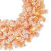 Northlight Pre-Lit Flocked Pine Artificial Christmas Wreath - 24" - Orange - Clear Lights view 3