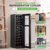 Nutrichef 27 Bottle Wine Fridge | Dual Zone Adjustable Temperature Control 41F to 64F | Ultra Quiet | Wine Cooler For Home, & Office | FreeStanding 43x11x23 IN | Black view 2