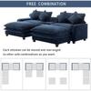 112.6" Sectional Chenille Upholstered Loveseat SofaRearrangeable 2 Seater Sofa Chaise,with Console, Cup Holder, USB Port Modern Cloud Couch, Suitable for Living Room, Bedroom and Office (Blue) view 3