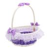 NAMOARLY Flower Girl Baskets Lavender Lace Purple Basket Wedding Supplies Photo Props for Bride view 1