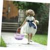 NAMOARLY Flower Girl Baskets Lavender Lace Purple Basket Wedding Supplies Photo Props for Bride view 4