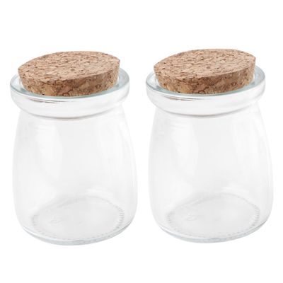 BIUDECO 2pcs Pudding Jar with Lid Airtight Glass Food Storage Container for Jam Sugar and Candy Practical Sealed Storage Bottles for Dry Food