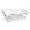 PRETYZOOM Stainless Steel Bowl Organizer Single-Layer Dish Drying Rack Removable White Tray Compact Kitchen Utensil Holder for Efficient Dish Draining and Organization view 1
